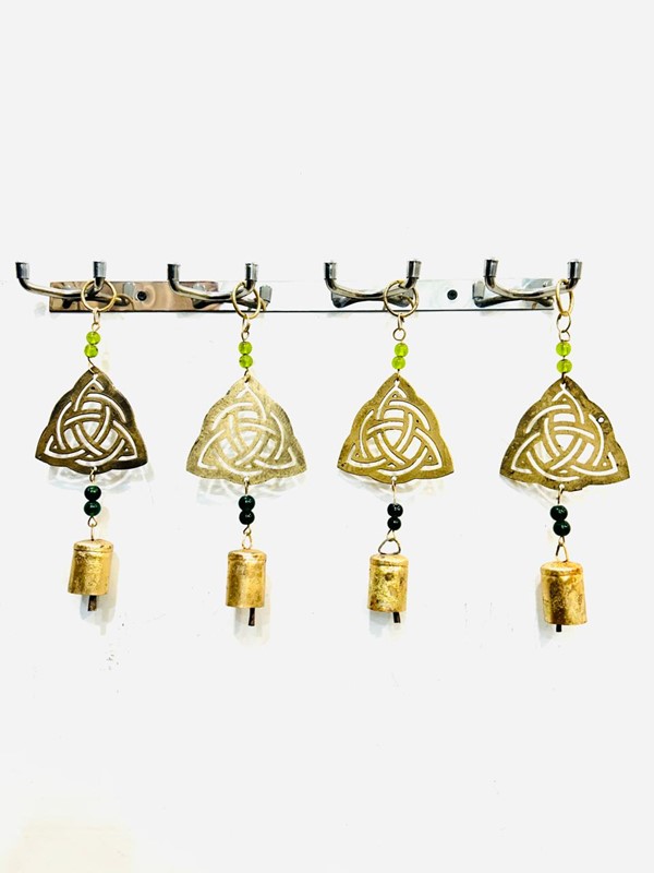 India Arts Iron Celtic Triquetra Chime W/ Beads TS887