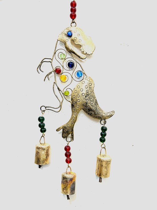 India Arts Iron T-Rex Chime with Beads TS891