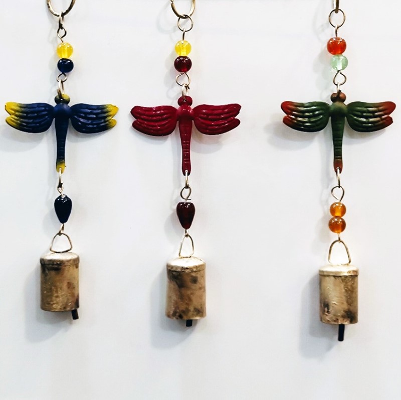 India Arts Small Painted Dragonfly Chime w/ Bead TS888