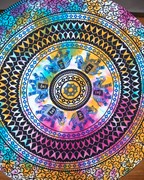 India Arts Tie Dye Elephant Mandala Tablecloth TC404-04 View 2