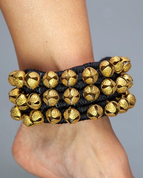 India Arts Padded Brass Bell Anklet BL023