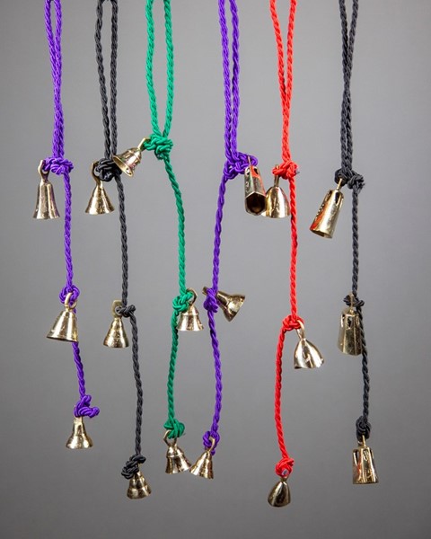 India Arts Brass Bells On Colored Cords BS020