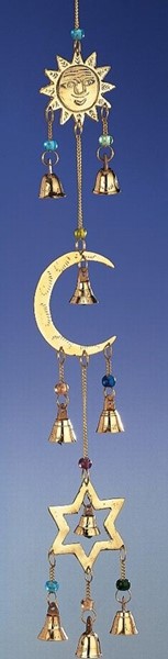 Sun/Moon/Star Wind Chime W/ Beads BS058