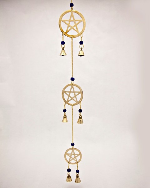 Brass Triple Pentagram Wind Chime BS336