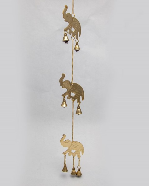 Triple Elephant Wind Chime W/ Bells BS337