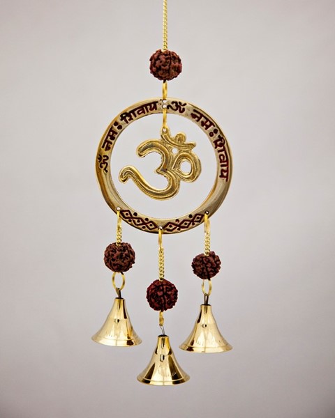 Brass Om Chime With Beads & Bells BS375