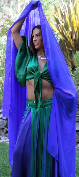 Chiffon Veil With Mukesh Accents CS123