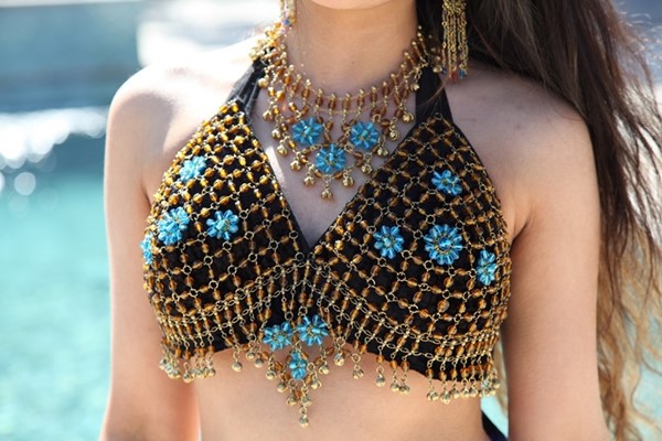 Necklace Turq & Amber Beads 252