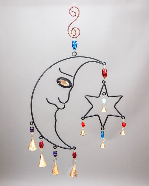 Iron Celestial Chime With Beads TS109