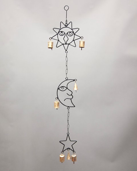 Sun/Moon/Star Chime W/ Glass TS810