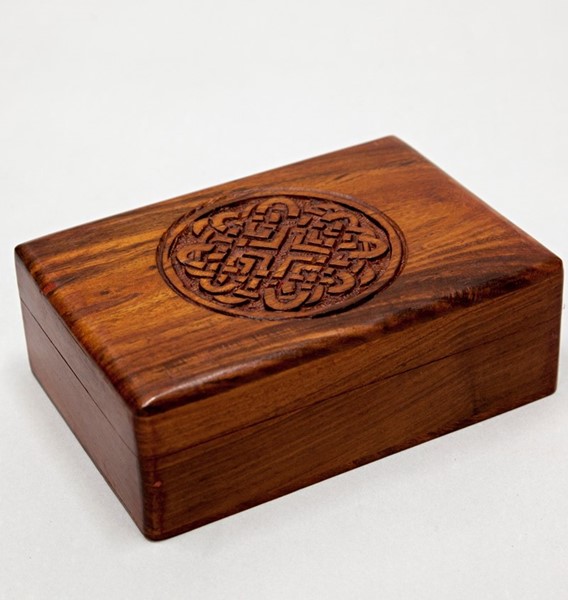 India Arts 4x6 Hand Carved Celtic Knot Box WB200