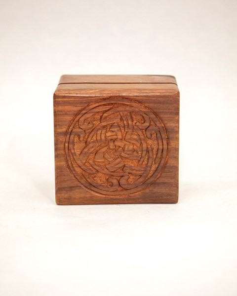 India Arts 4 Inch Carved Celtic Knot Wood Box WB203