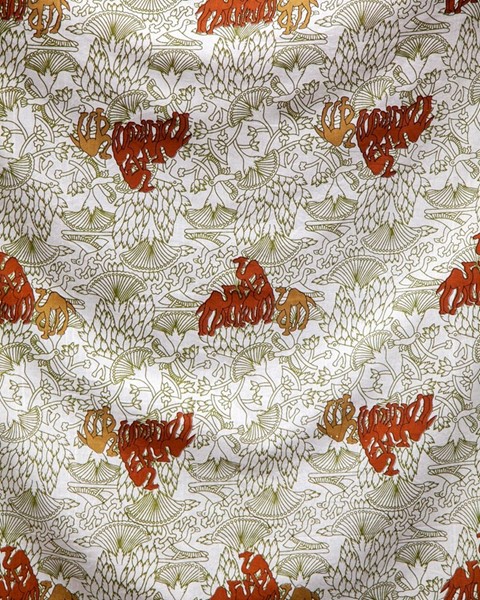 India Arts Cotton Camel Tapestry On White 065-02