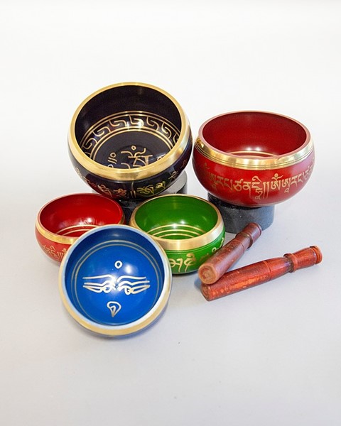 Color Enamled Seven Metal Singing Bowls BW607
