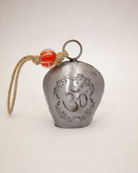 Silver Om Hanging Tin Bell TL015