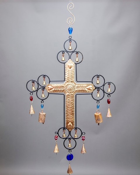 Cross Wind Chime With Beads TS710