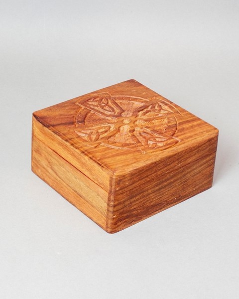 India Arts 5 Inch Celtic Cross Wood Box WB442