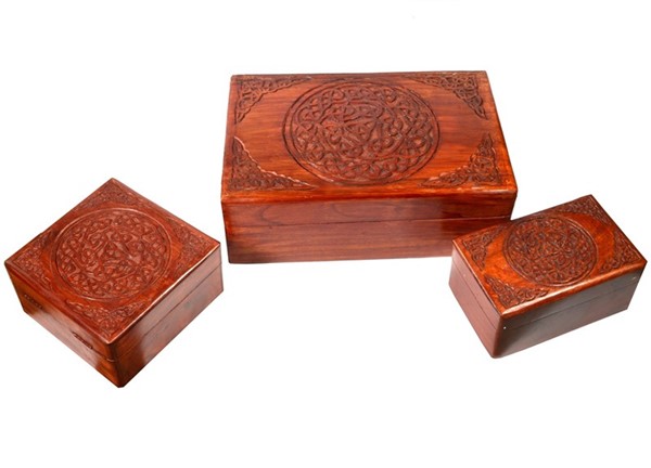 India Arts Celtic Knot Wood Box Set of 3 WB254