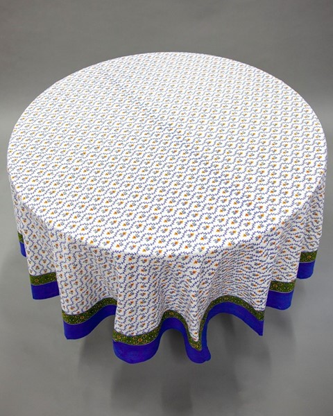 India Arts Round Cotton Buti Print Tablecloth TC356-02