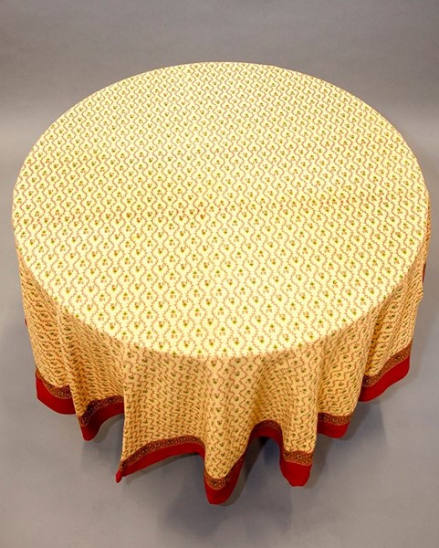 India Arts Round Cotton Buti Tablecloth TC390-01