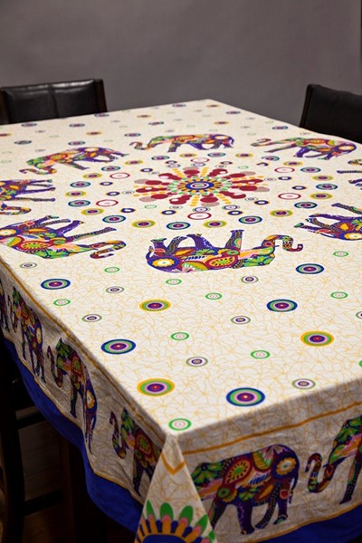 India Arts Multi Color Cotton Elephant Tapestry 380-02