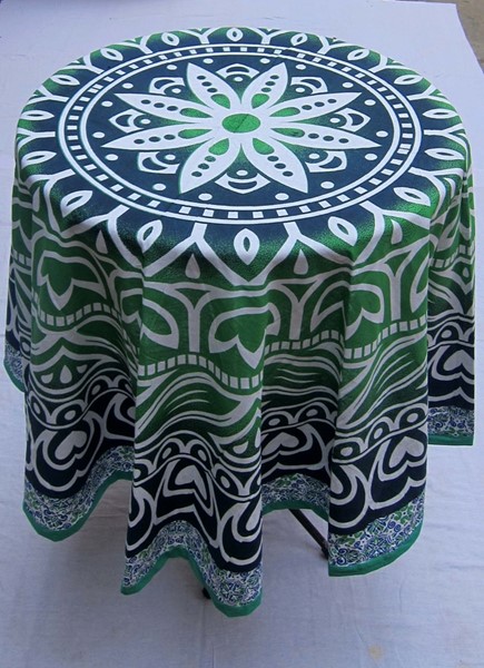 India Arts Round Cotton 3D Floral Tablecloth TC370-05