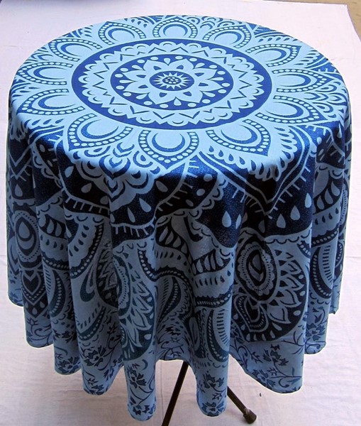 India Arts 81 Inch Round Floral Tablecloth TC371-07