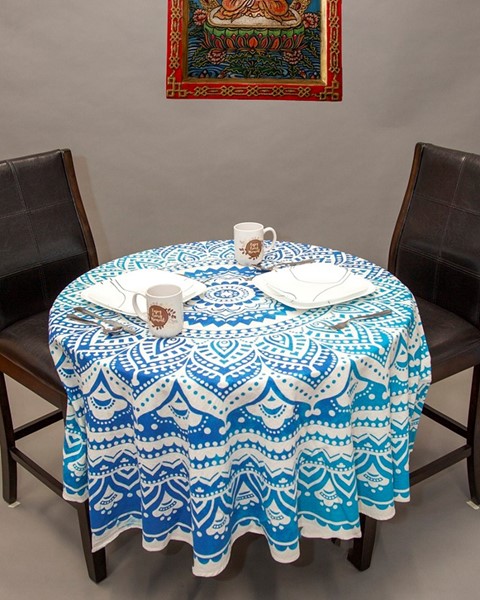 India Arts Round Tie Dye Mandala Tablecloth TC350-02