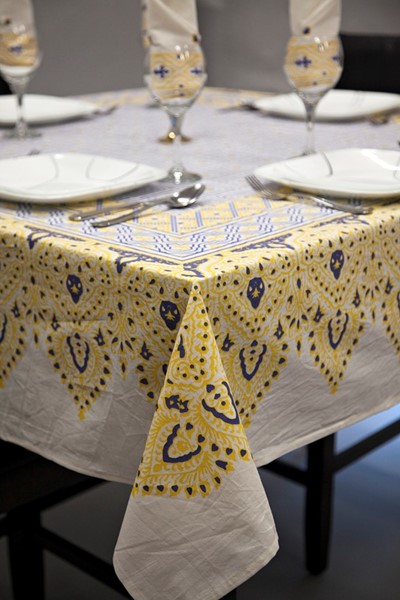 India Arts Square Geo Persian Tablecloth TC397-07