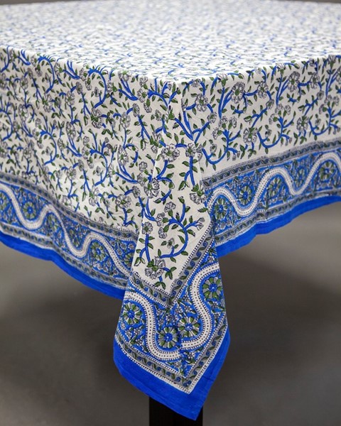 India Arts Square Handblocked Paisley Tablecloth TC393-03