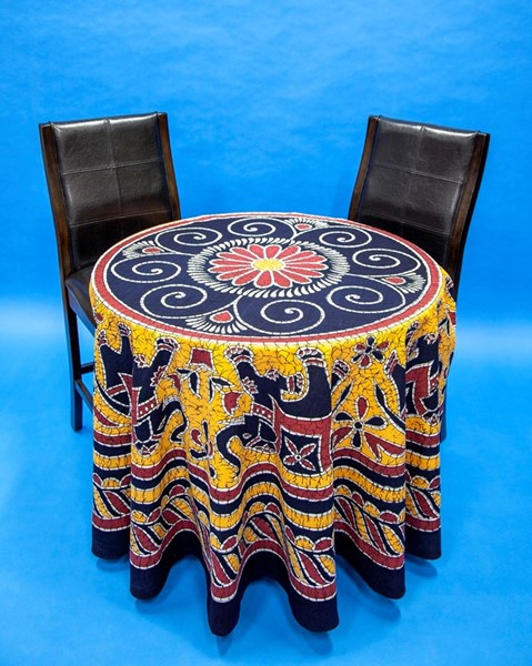 India Arts Round Batik Elephant Tablecloth TC401-07