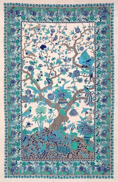 India Arts Vertical Tree Of Life Cotton Tapestry 440-03