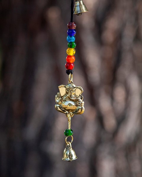 India Arts Ganesha Chime With 7 Chakra Beads BS066