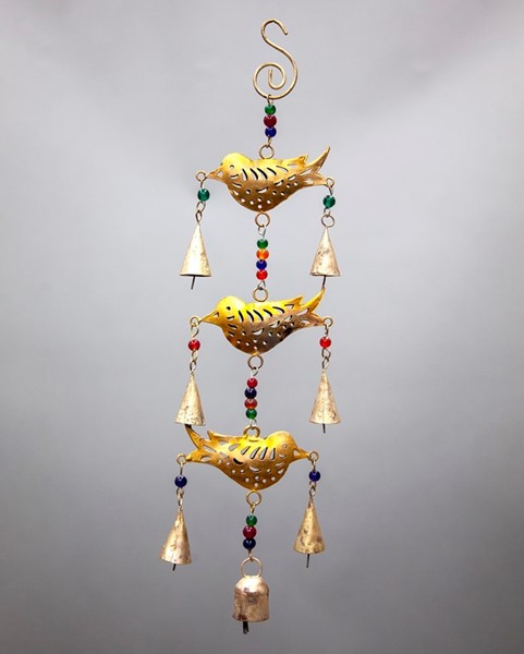 Beaded Triple Bird Chime w/ 7 Bells TS803