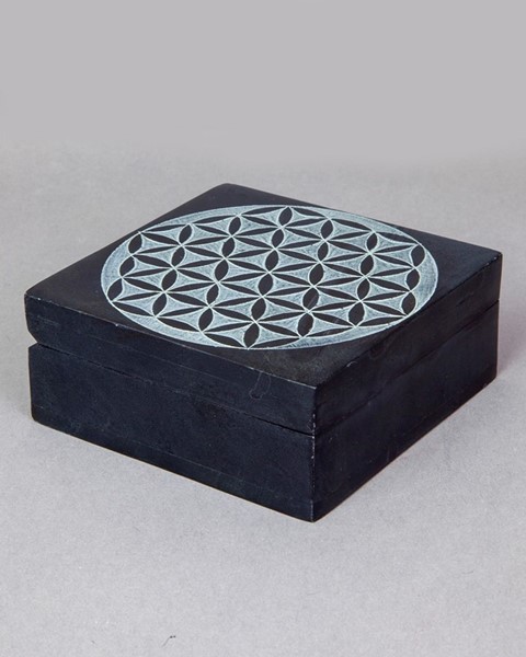 India Arts Soapstone Flower Of Life Box JL959