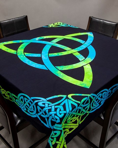 India Arts Square Celtic Triquetra Print Tablecloth TC438-04