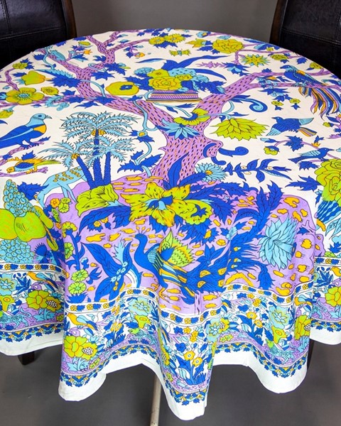 India Arts Round 72 Inch Tree Of Life Tablecloth TC440-05