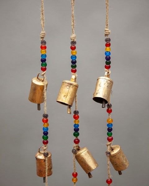 India Arts 7 Chakra Beaded Chime On Jute Strand TS273