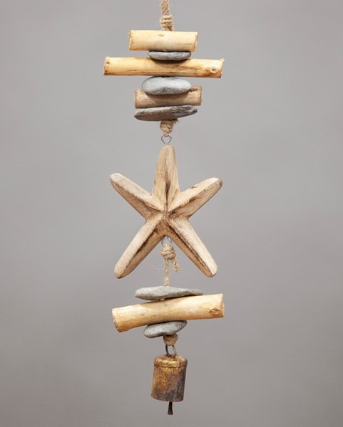 Wood & Stone Windchime W/ Bell TS815