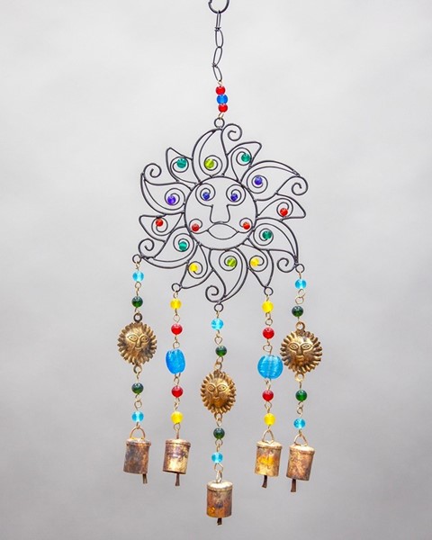 Sun Windchime With Glass Beads TS818