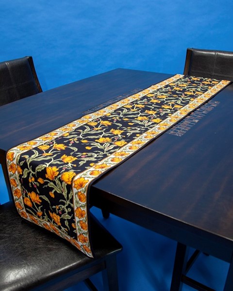 India Arts French Floral Cotton Table Runner TR109-04
