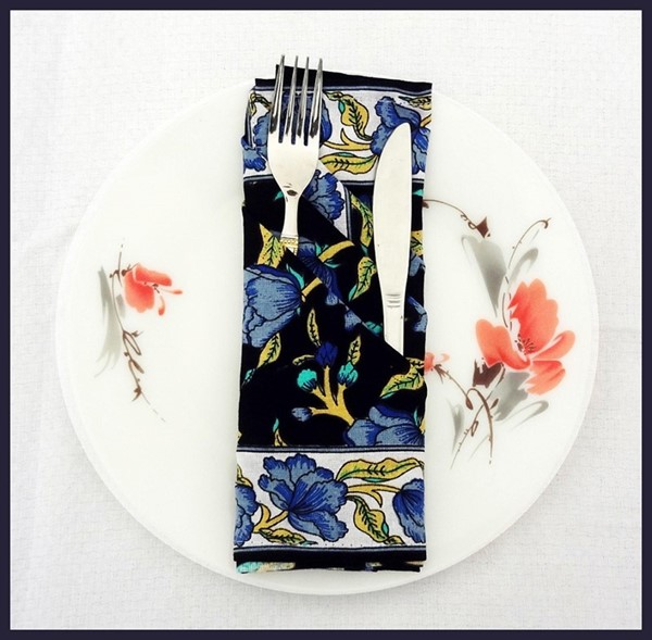 India Arts French Floral Cotton Napkin TN109-03