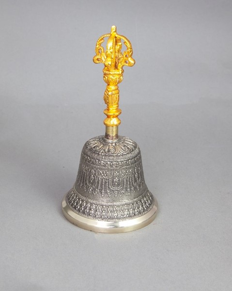 7 Inch Two Tone Seven Metal Handle Bell BL084