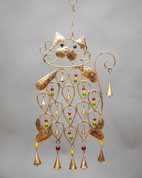 Cat Windchime With Beads TS151