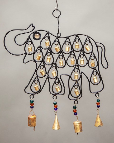 Elephant Windchime With Beads TS775