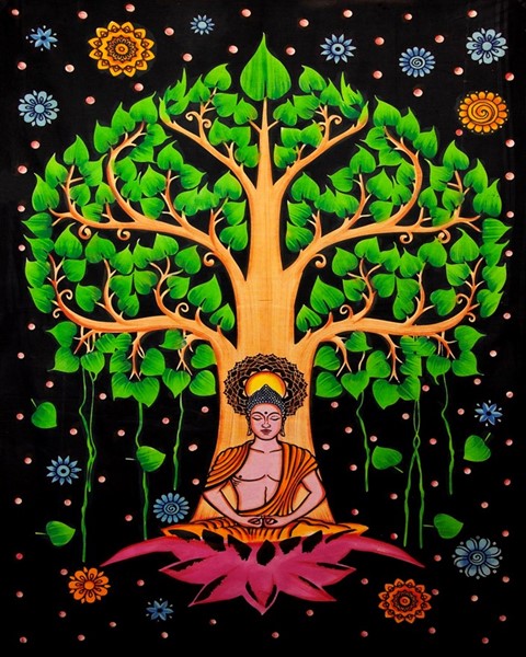 Buddha Under Tree Tapestry SW120-09