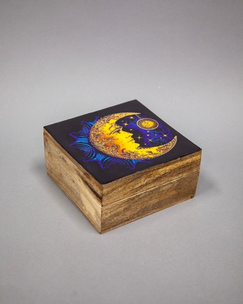 India Arts 6 Inch Laminated Moon Box WB456