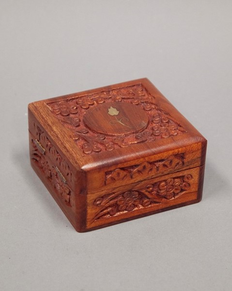 India Arts 4 Inch Handcrafted Wood Box WB460