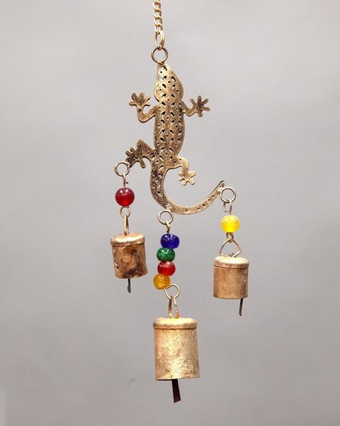 Gecko Windchime W/ Beads & Bells TS828