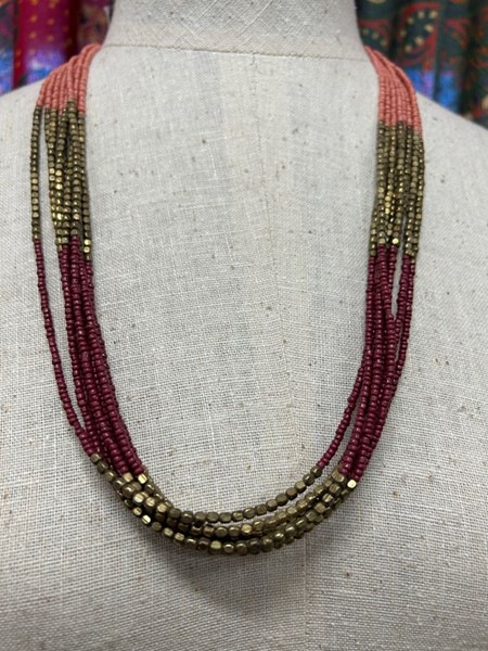 8 Strand Necklace With Beads JC400